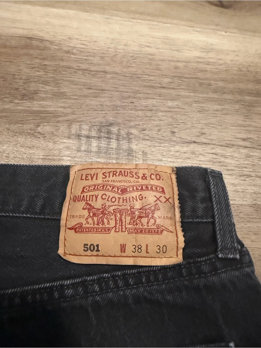 VTG Levi's 501 Button Fly Black Denim Jeans 36x30 tag 38x30 1999 Canada Made